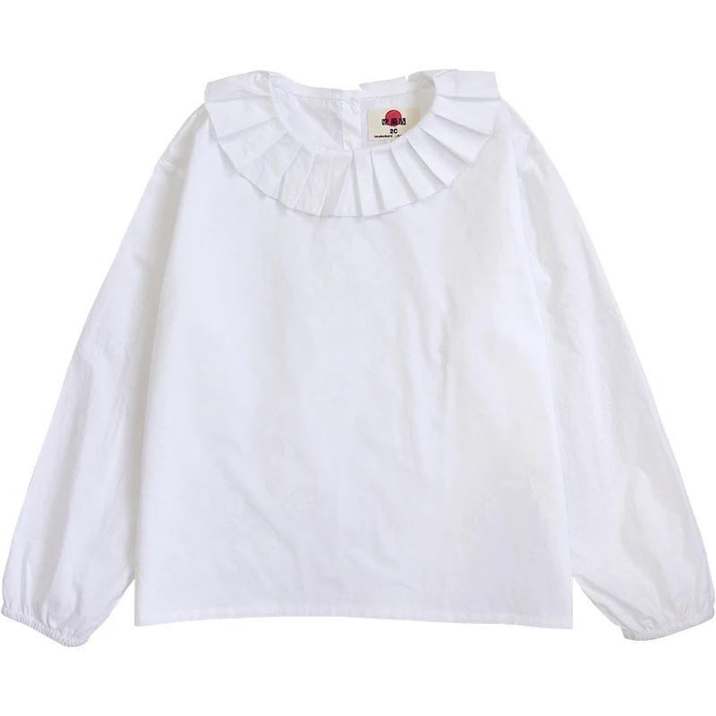 Imakokoni white lotus leaf collar top original