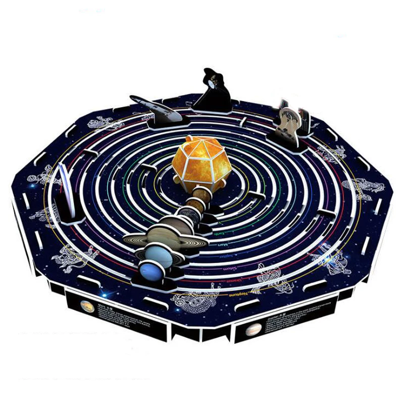 MH008 solar system 3D Трехмерная бумажная головоломка, Космический глобус, солнечная система, детская головоломка, креативная, сделай сам, собранная, Волшебная вилка, игрушка - Цвет: MH008 solar system