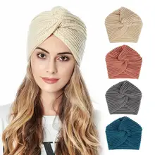 Gorro feminino feminino cobertura para o outono e inverno cruz chapéu de lã estilo muçulmano cor sólida manter quente moda alta qualidade