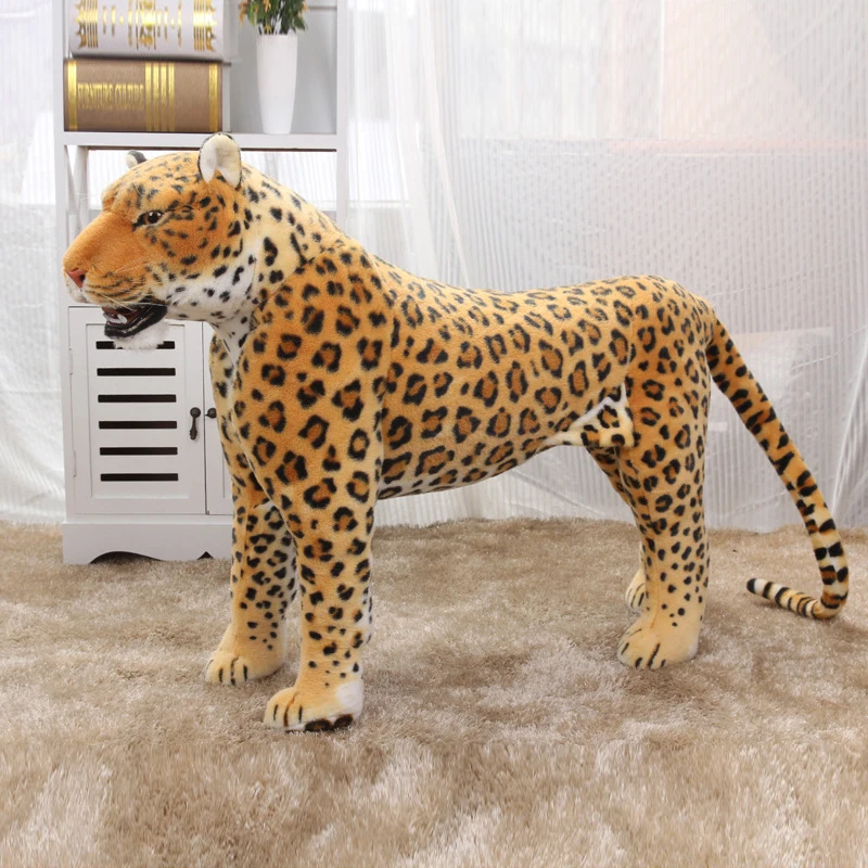 high simulation large animal plush toy standing tiger lion leopard birthday gift teaching photography props home showroom decoration  (3)