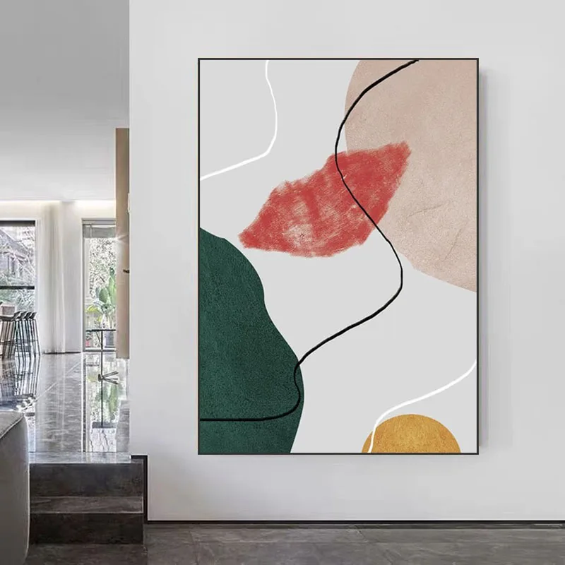 

Современная Абстрактная Геометрическая линия, домашняя декоративная картина маслом, текст, буквы, Настенная картина, для гостиной, спальни, постер