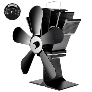 

4 Blade Fireplace Electric Heat Powered Stove Fan Log Wood Burner Ecofan Quiet Home With Thermometer Efficient Heat Distribution