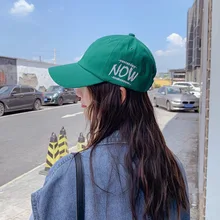 Корейская версия шляпы женская летняя бейсбольная кепка с буквенным принтом Зеленая Мужская и женская дикая шляпа пара Кепка Женская волна