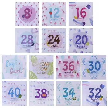 

14 Pcs/Set Month Sticker Pregnant Women Photography Monthly Adhesive Stickers Landmark Floral Coming Soon Belly Clothing Decorat