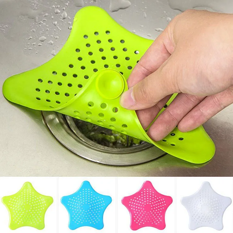 

4pcs Stars kitchen sink anti-clogging floor drain bathroom filter starfish silicone floor drain