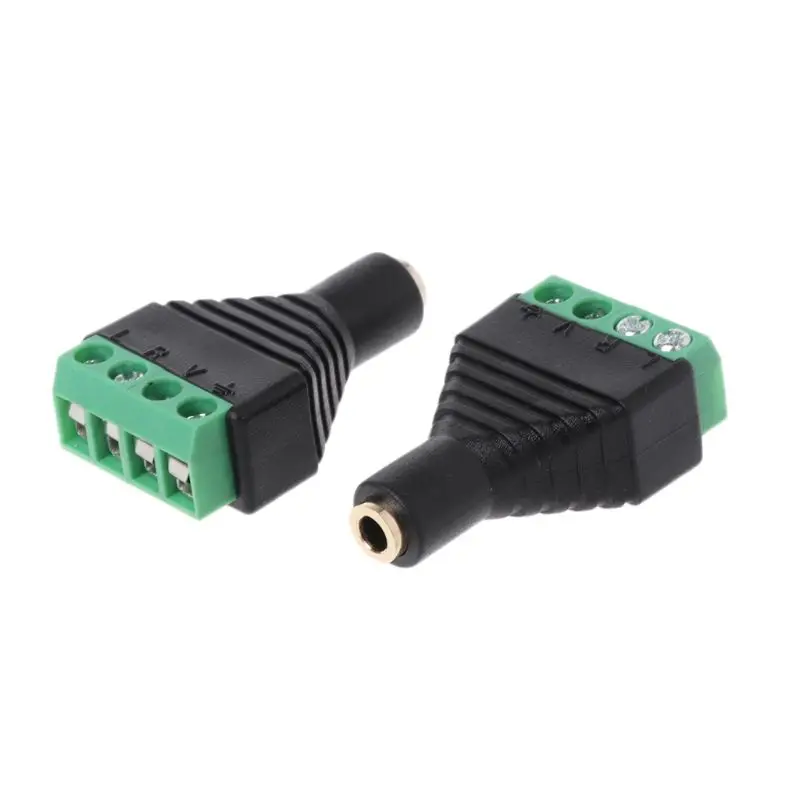 

Drop Shipping 3pcs 3.5mm 1/8" Stereo Plug TRRS Female To 4 Screw AV Terminal Block Connector