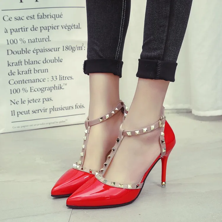

2019 Spring Summer New Style Sandals the Girls' Middle School High-Heel Thin Heeled Shoes Waterproof Platform-T Shaped Buckle Ta