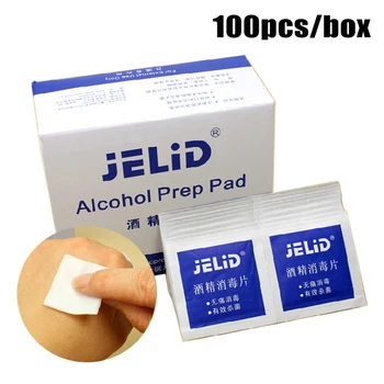 

100PCS Disposable Alcohol Non-woven Pads Cleanser Wipes Skin Glass Cleaning Tattoos And Tools Cleaning Electronic Terminals