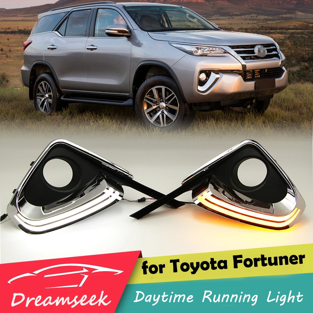 DRL для Toyota Fortuner 2015 2016 светодиодсветодиодный Автомобильные дневные ходовые огни