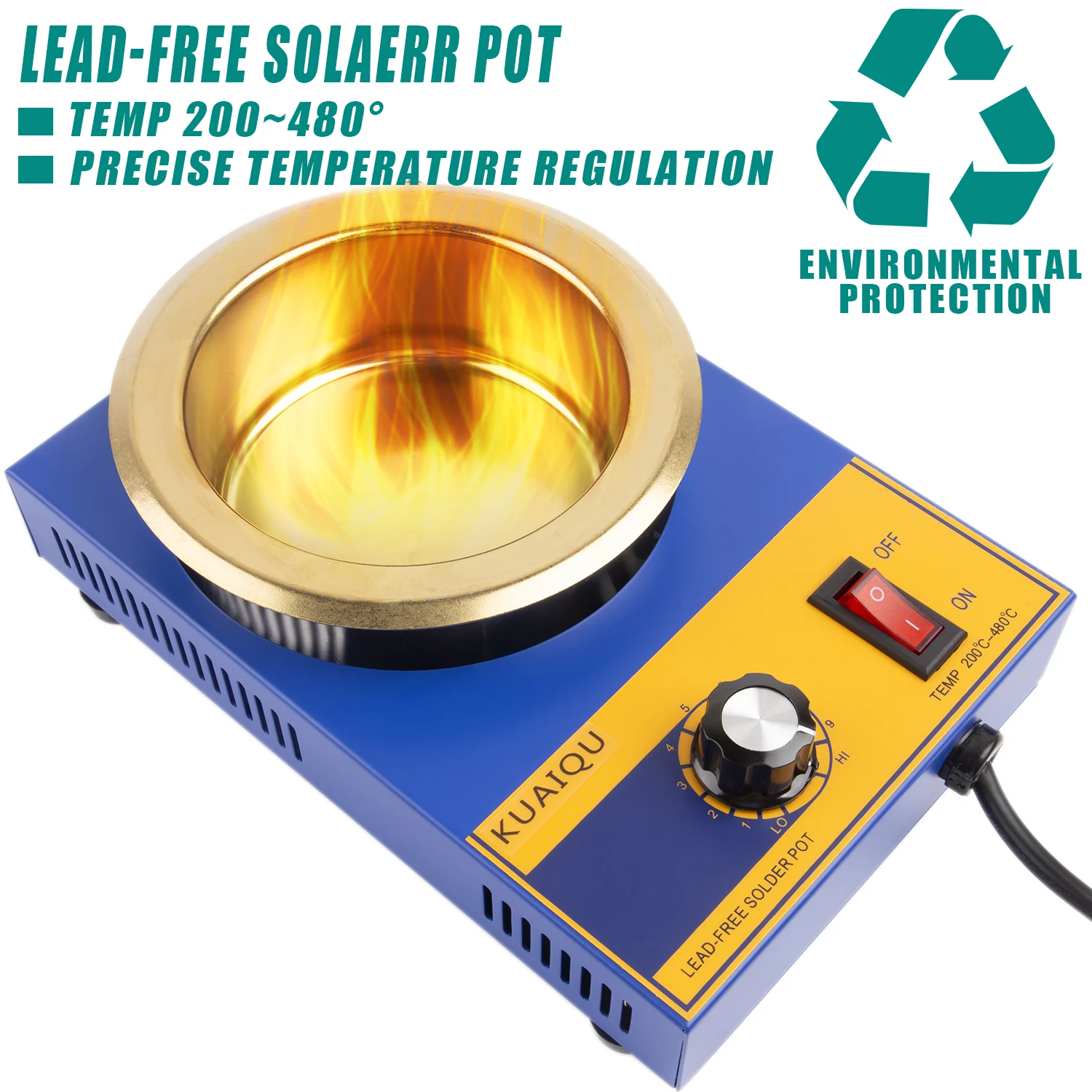 electric solder 300W Portable Solder Pot Tin Melting Furnace Handheld Adjustable Temperature Control Desoldering Bath Tool 200-480 Celsius soldering irons & stations