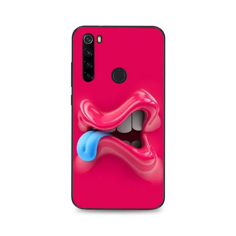 YNDFCNB 3D funny face Silicone Black Phone Case For Xiaomi Redmi Note8T 7 9 Pro 5A Redmi4X 5A 6A 6 7 8 5Plus 