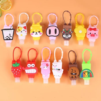 

Cartoon Silicone Mini Hand Sanitizer Disposable No Clean Detachable Cover Travel Portable Safe Gel Holder Antibacterial Hand Gel