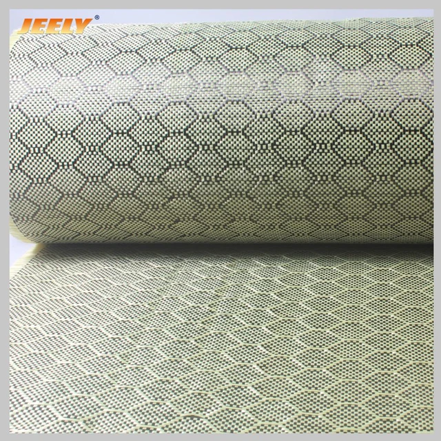Liso-Tela de fibra de carbono hexagonal de aramida de nuevo diseño con tela  jacquard de