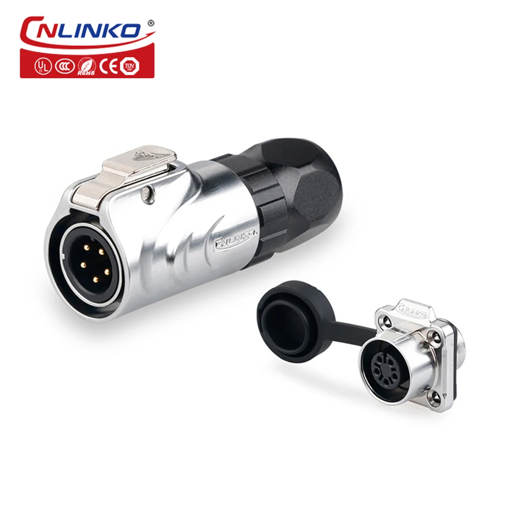 Металлический Штекерный и гнездовой разъем питания Cnlinko M12 5pin 3A IP67 разъемы для