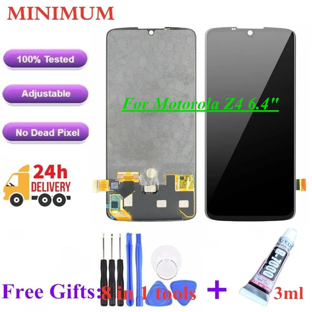 

For Motorola Z4 XT1980-3 6.4" LCD Display Touch Screen Digitizer Assembly For Moto Z4 Replacement LCDs + Free Tools