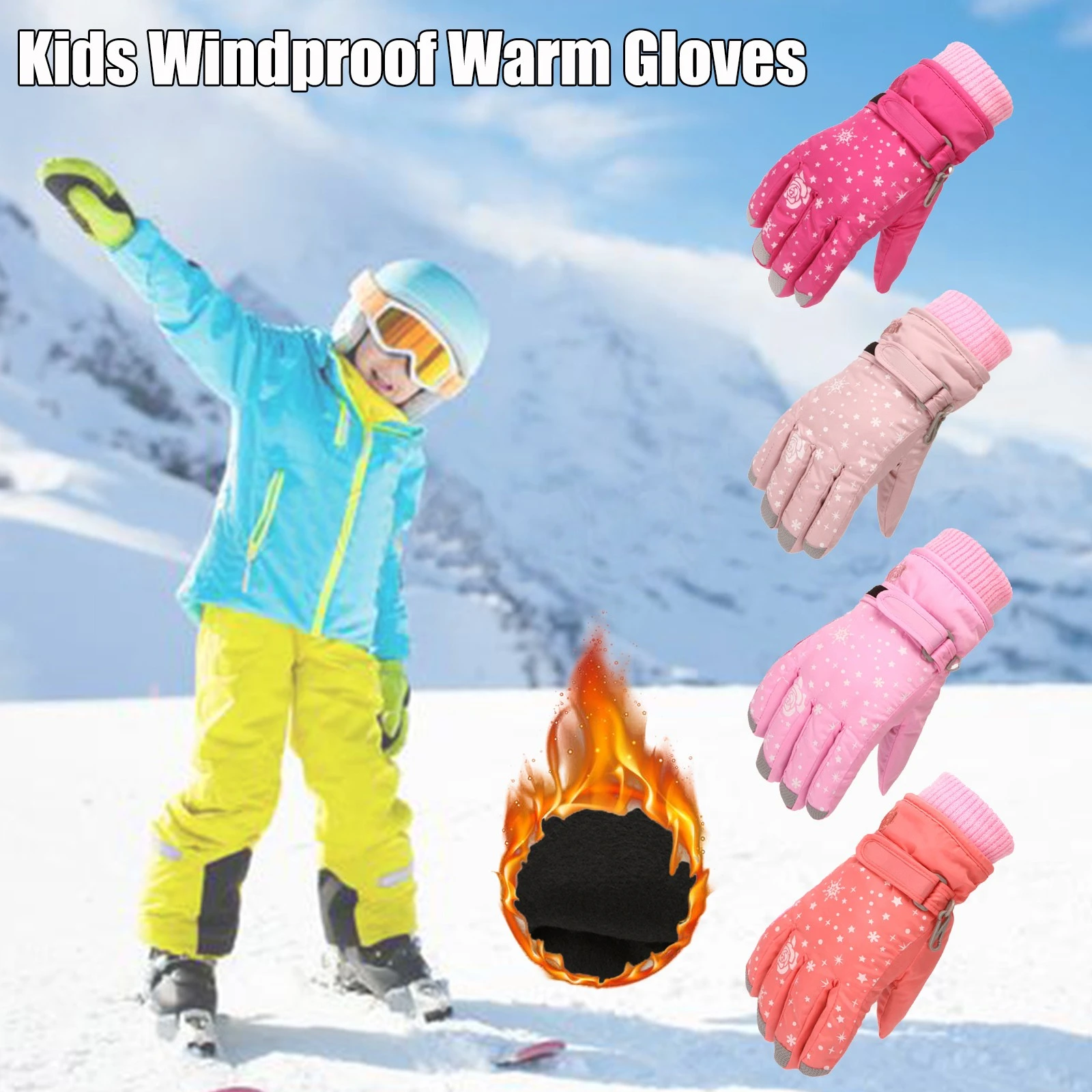 baby stroller toys Girls Boys Waterproof Warm Gloves Children Winter Snow Windproof Ski Gloves Outdoor Kids Skiing Snowboard Gloves Riding Mittens Baby Accessories luxury	