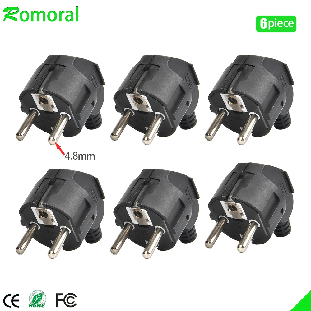 

EU 16A Plug French Korea 4.8mm Pin DIY Rewireable Plug