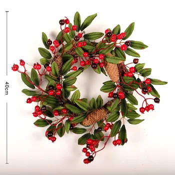 

LED Christmas Wreath Outdoor Light ChristmasTree Garland Fake Hanging Ornaments