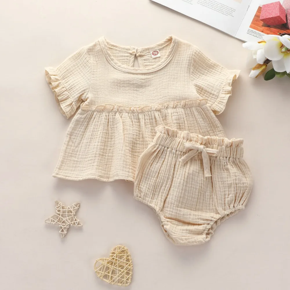 0-24M 2Pcs Fashion New Summer Newborn Baby Girls Boys Clothes Casual Short Sleeve Tops T-shirt+Shorts Toddler Infant Outfit Set baby clothing set line