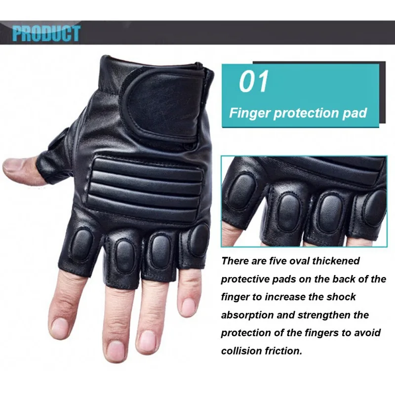 Охотничьи мужские черные тактические перчатки из искусственной кожи армейские спортзал фитнесс велосипедные перчатки половина пальца вождения черные перчатки AH08