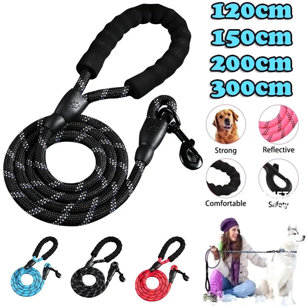 

1.2/1.5/2/3m Durable Nylon Dog Harness Color Pet Dog Leash Walking Training Leash Cats Dogs Leashes Strap Dog Belt Rope