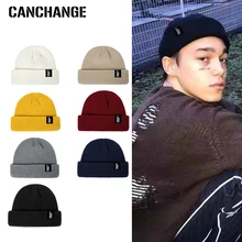 Новинка! Зимняя Шапка-бини для женщин и мужчин, вязаная короткая одноцветная шапка с настоящим логотипом, Женская Шапка-бини Skullies Beanies