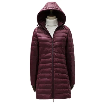 

Time Silhuette 2020 New Jacket Women Autumn Winter Coat Hooded High Quality Warm Outwear Light White Duck Down Jackets L428