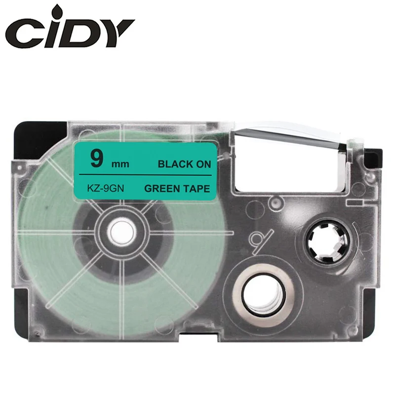 CIDY 1 шт. совместимый черный на белом 9 мм лента для маркировки Casio XR-9WE XR9WE XR 9WE для EZ лента для принтера Кассетный картидж - Цвет: 9mm black on green
