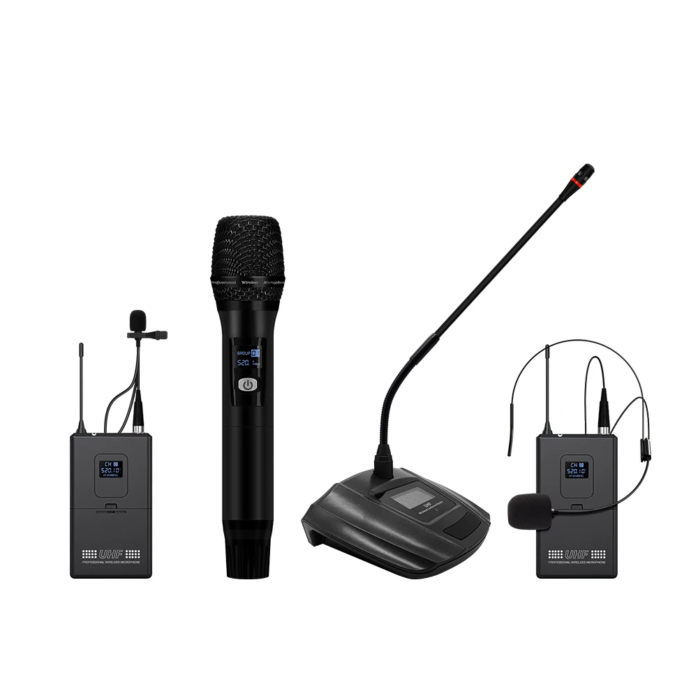 ERZHEN 전문 무선 마이크 시스템, UHF 6 핸드헬드 옷깃 헤드웨어, 공연 교회 파티 노래방