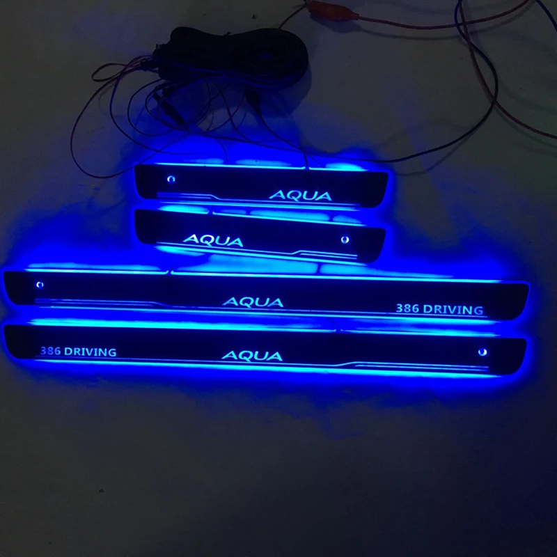  4pcs/Applicable to AQUA Streaming Dynamic LED Lamp Door Welcome Pedal/Dynamic Lighting Vehicle Thre - 4000227698730