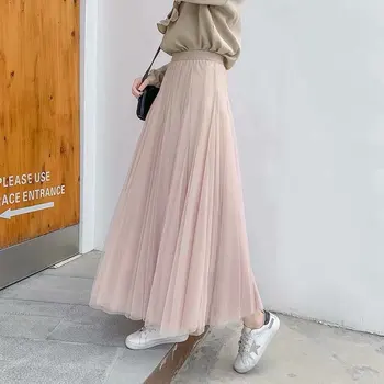 

Summer 2020 fashion high-end new style one size solid color double-layer half-length skirt 967