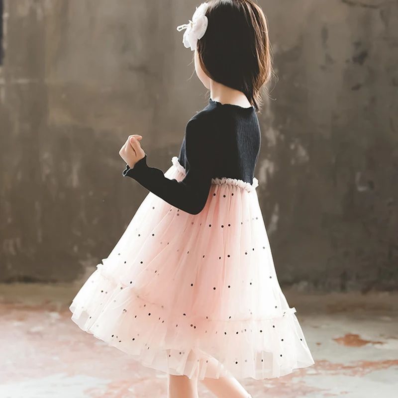 Humor Bear/платье для девочек; детская одежда для девочек; платье в горошек для маленьких девочек; детская одежда для девочек; Сетчатое платье принцессы для дня рождения
