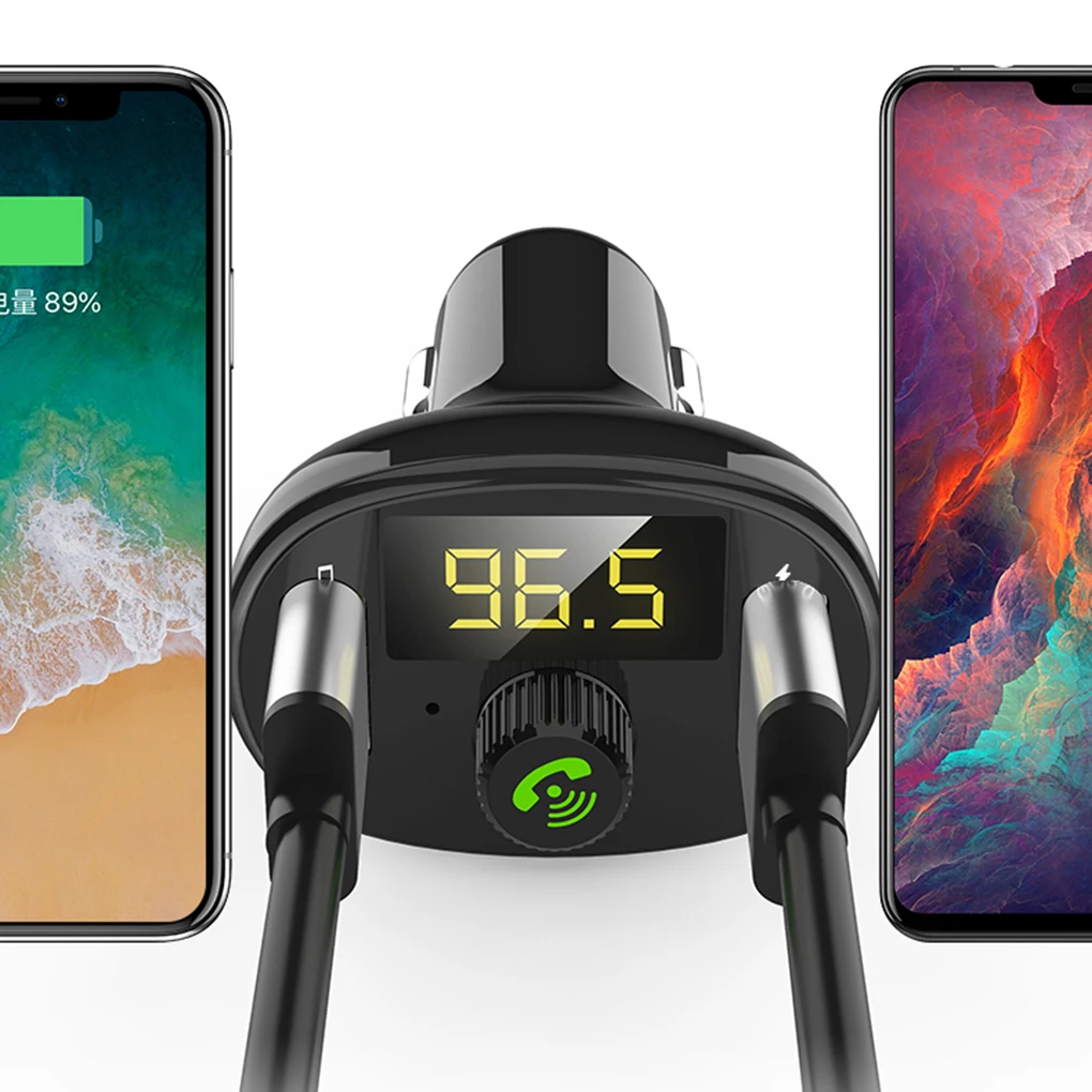 Автомобильный MP3 Bluetooth плеер fm-передатчик двойной USB телефон Быстрая зарядка Hands-free музыкальные плееры