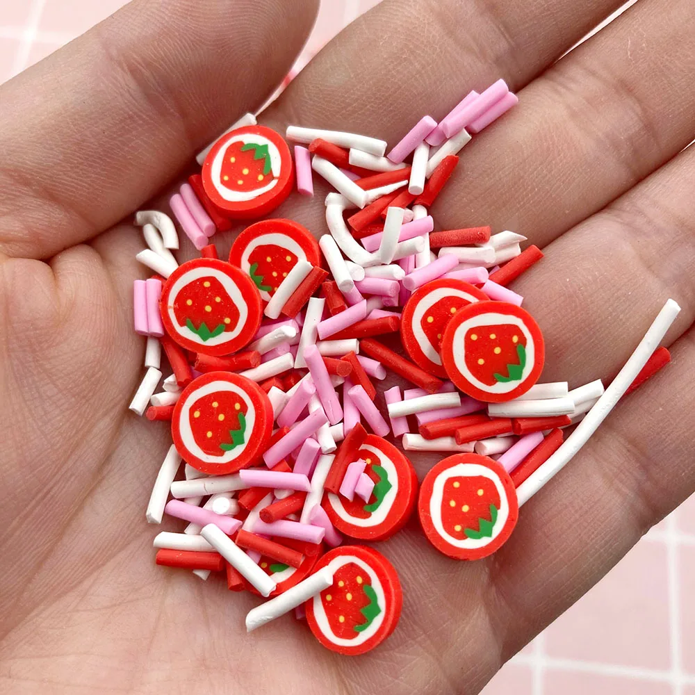 Mixed Polymer Clay Strawberry Round Slices Sprinkles For Slime Filling Resin Epoxy Diy Nail Art Phone Decoration Accessories Clays Doughs Aliexpress