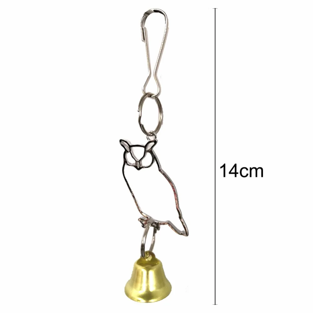 Форма Совы качающийся колокол игрушка птица скалолазание для попугаев, для кусания жевания домашних животных подвесная клетка Декор