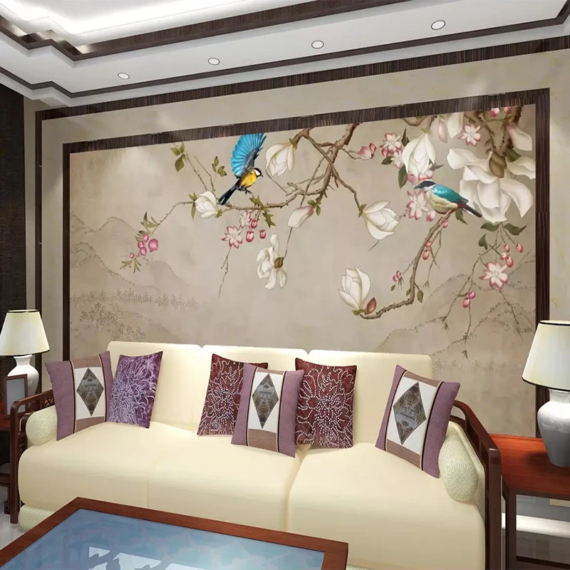 Custom-Photo-Wallpaper-Mural-Flower-Bird-Magnolia-Living-Room-TV-Background-Wall-Painting-Papel-De-Parede (1)