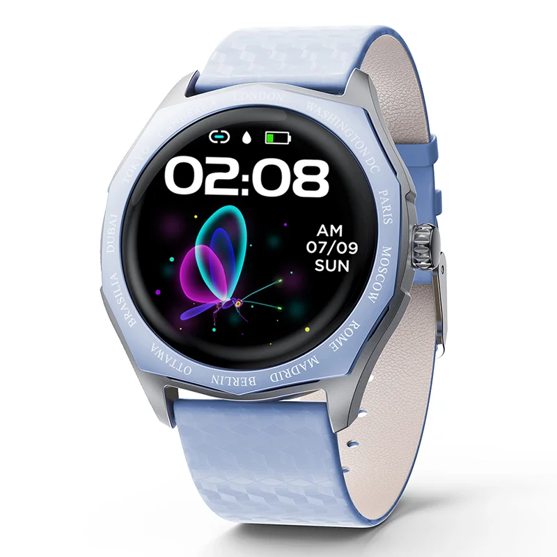DIGOOR умный фитнес-браслет измерение кровяного давления relogio сердечного ритма Смарт-часы Полный умные часы с сенсорным экраном для женщин - Цвет: Синий