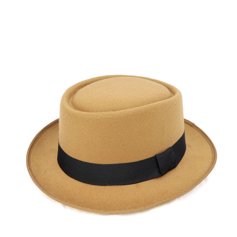 Осень-зима, имитация шерсти, для женщин, мужчин, дам, Fedoras, топ, джаз, шляпа, Европейский, американский стиль, круглые шапки, котелок, чистый цвет