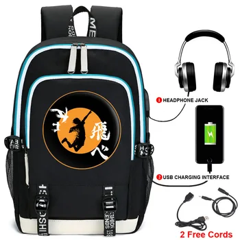 

Mochila Karasuno VBC Haikyuu!! Backpack Travel Laptop Backpack Men Women Backpacks Usb Charge School Bookbags for Teenage Girls