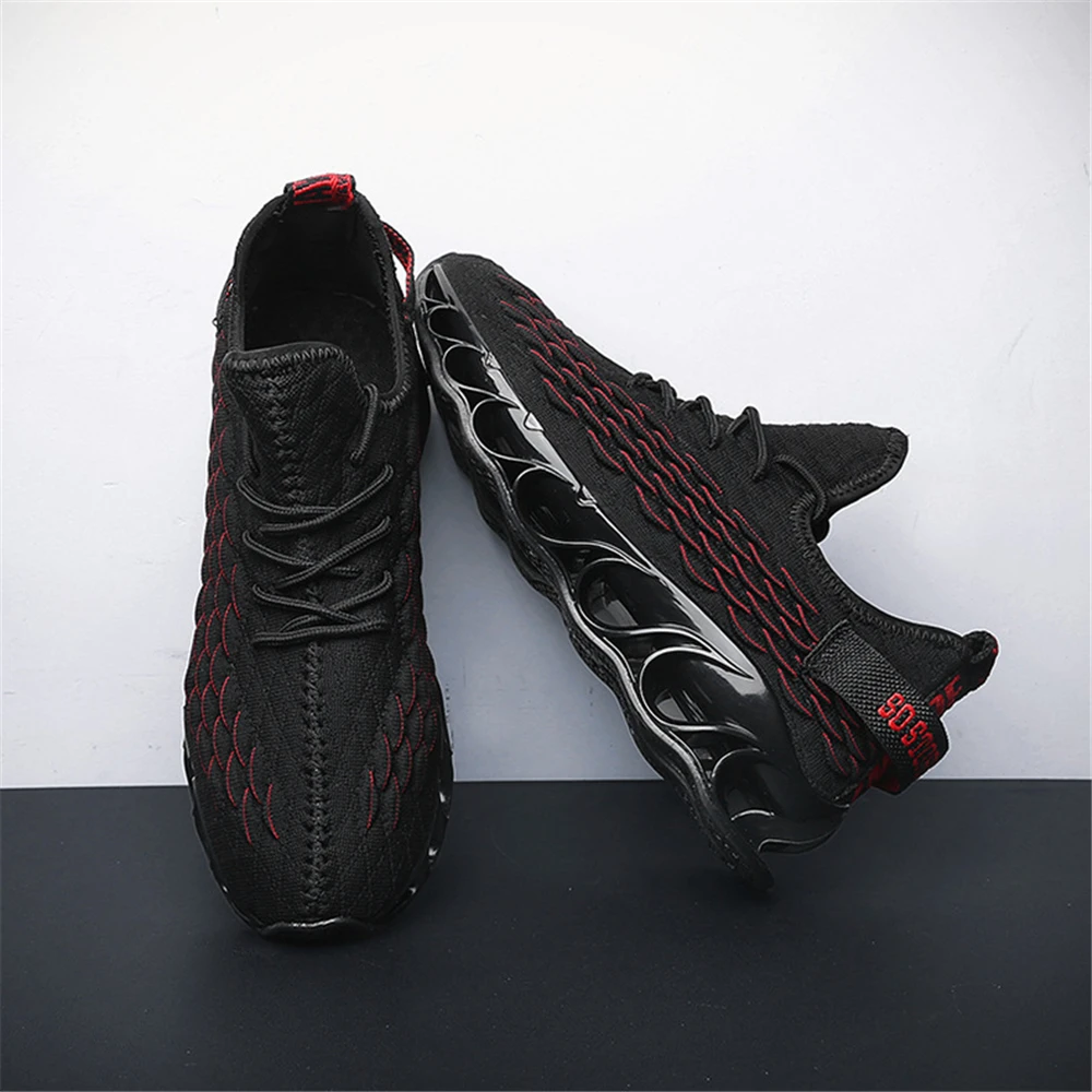 2020new men's running shoes blade bottom flying woven men's shoes wear-resistant men's casual sports shoes outdoor stroll