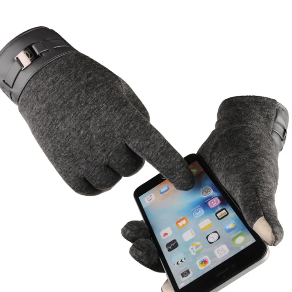 

Men Women Winter Touch Screen Windproof Outdoor Sports Anti-slip Cycling Riding Thicken Warm Full Finger Elastic Glove