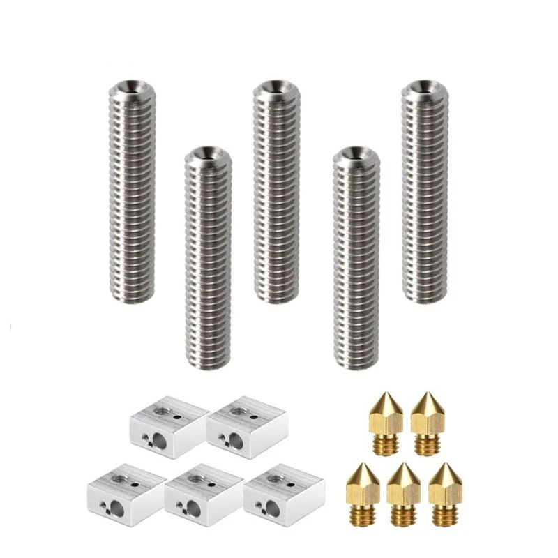 Anet-A8-A6-15pcs-1-75mm-Throat-Tube-0-4mm-Extruder-Nozzle-Print-Heads-M6-Heater