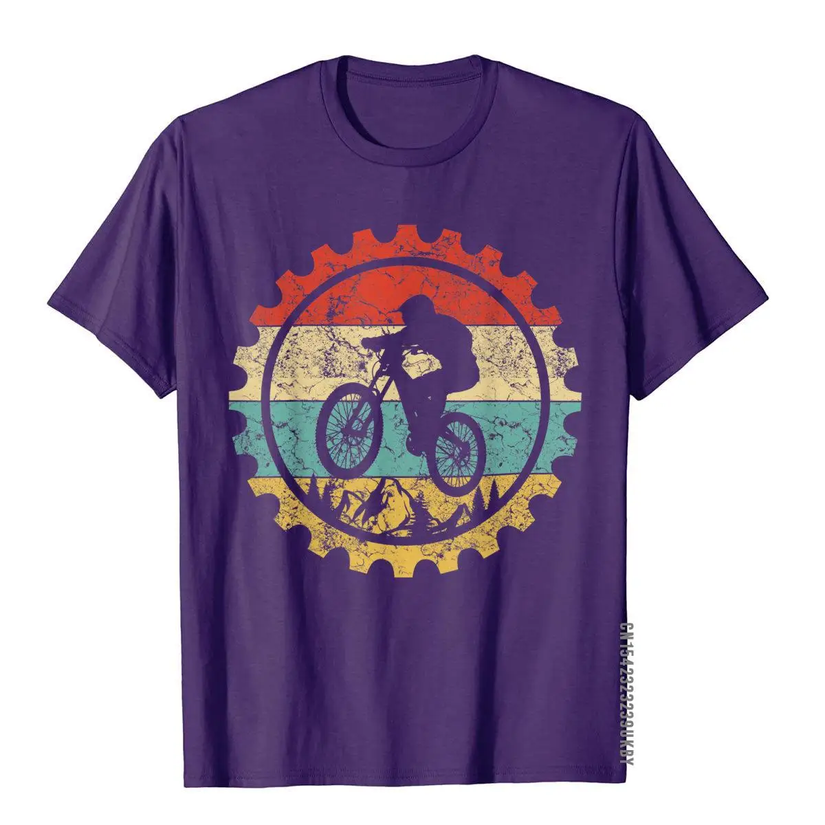 Mountain Biking Gear Retro Vintage Bicycle Bike Rider Gifts T-Shirt__A10948purple