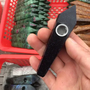 

Natura quartz blue sandstone crystal beautiful smoking pipes energy