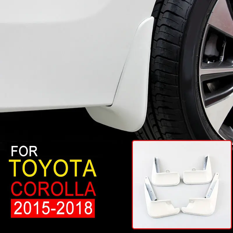 Новые Брызговики для Toyota Corolla 2015 2016 2017 2018 белые брызговики хромированные детали