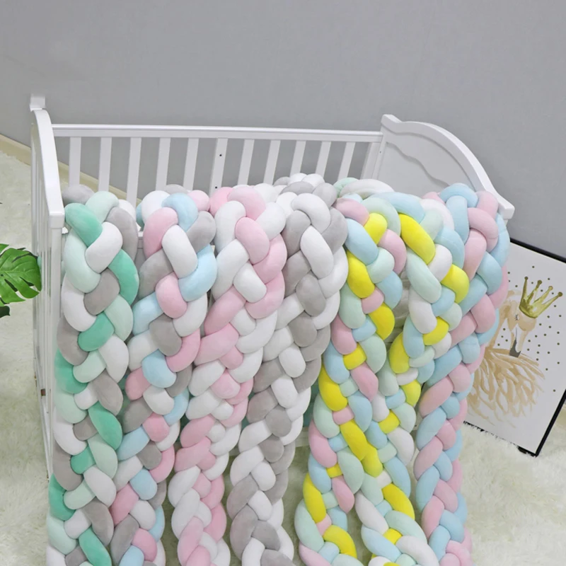 Ceny Dla dzieci Shining 4 mieszane liny łóżeczko szopka zderzak 1 Pc 1 m 2 m 3 m noworodka łóżko zderzak ręcznie wózek dla niemowląt na dziecko łóżko długie zderzaki