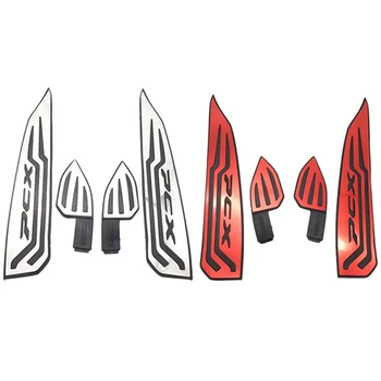 

2 Set Foot Rest Pedal Pads Anti-Slip Accelerator Foot Mats Pads for Honda Pcx 125 150 18-19, Red & Silver