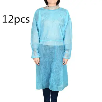 

12pcs Disposable Isolation Non-woven Apron Work Clothing Tattoo Clothes Overalls Gowns