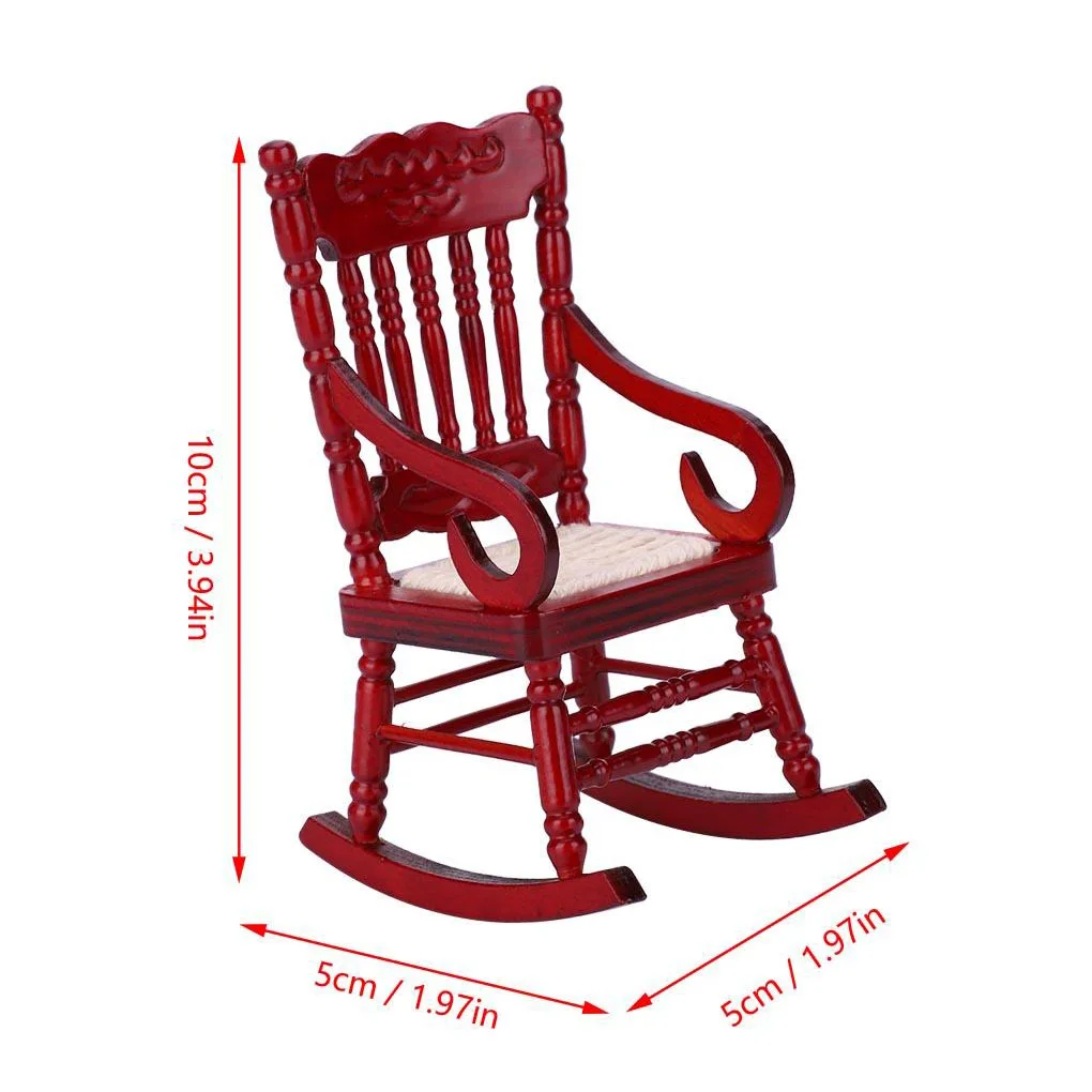 1:12 мини-кресло-качалка украшение дома миниатюры подлокотники стул кукольный домик мебель украшения деревянная бутафория