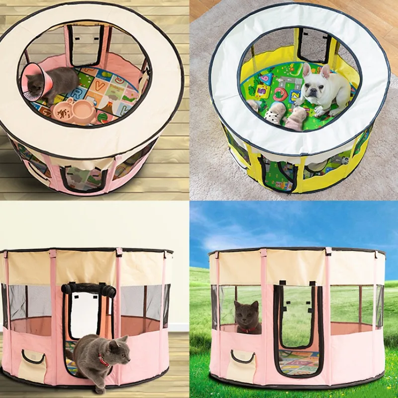 

Puppy Cat Play Tent Pet Kennel Oxford Cloth House for Sleep Breed Dog Outdoor Park Pest Repellent Mesh Cage Nest Delivery Room